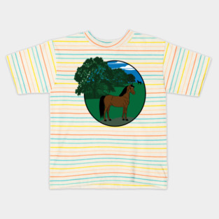 A Morgan in a field of Oaks Kids T-Shirt