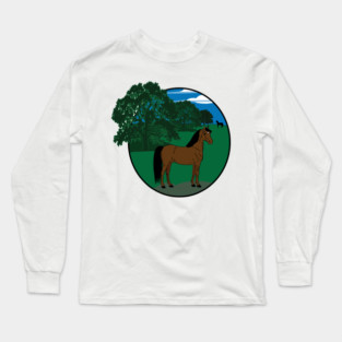 A Morgan in a field of Oaks Long Sleeve T-Shirt