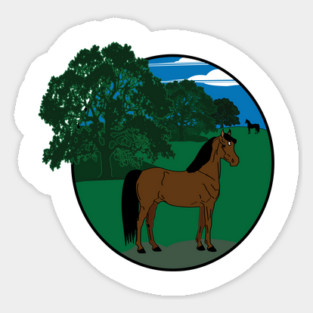 A Morgan in a field of Oaks Sticker