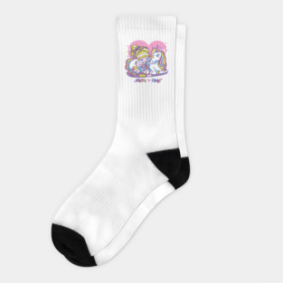 Rainbow friends retro girl Socks