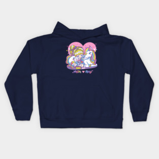 Rainbow friends retro girl Kids Hoodie