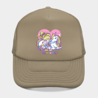 Rainbow friends retro girl Hat