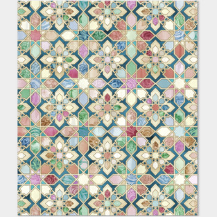 Muted Moroccan Mosaic Tiles Posters and Art