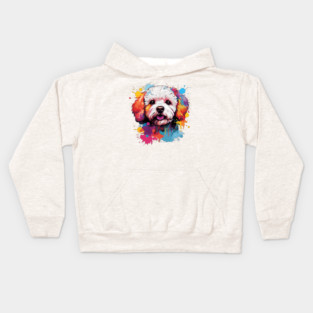 Colorful Bichon Frise Kids Hoodie