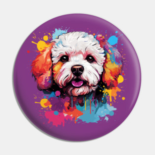 Colorful Bichon Frise Pin