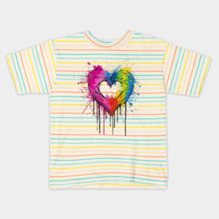 Rainbow Heart Kids T-Shirt