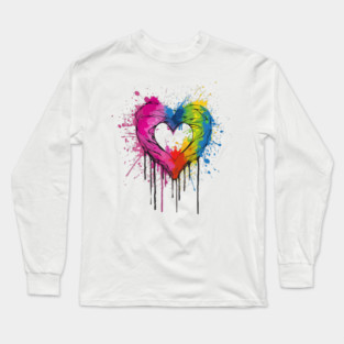 Rainbow Heart Long Sleeve T-Shirt