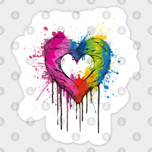Rainbow Heart Sticker by WarFX Designs
