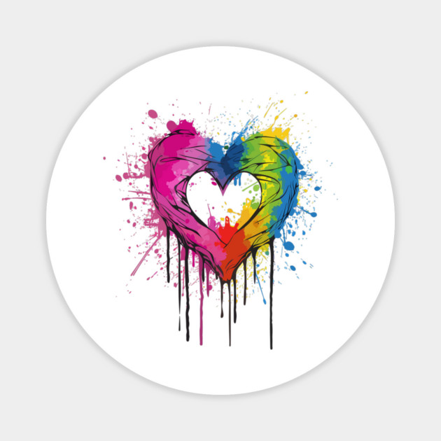 Rainbow Heart Magnet by WarFX Designs