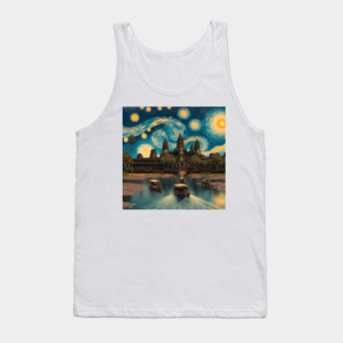 Angkor Wat, Cambodia, in the style of Vincent van Gogh's Starry Night Tank Top