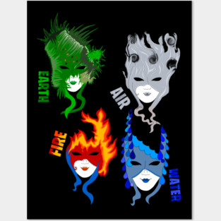 Earth, air, fire, water Posters and Art