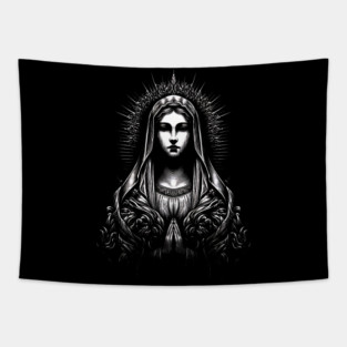 Gothic Aesthetic Virgin Mary Tapestry