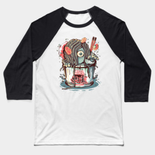Horror Yurei Ramen Baseball T-Shirt