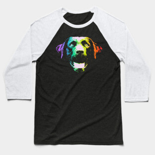 Rainbow Labrador Retriever Baseball T-Shirt