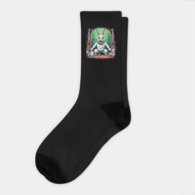 Evil Easter Bunny Horror Socks by HolidayBug
