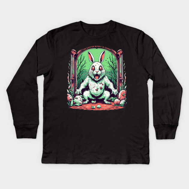 Evil Easter Bunny Horror Kids Long Sleeve T-Shirt by HolidayBug