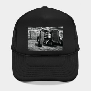 1931 Ford Model A, Hot Rod - black white Hat