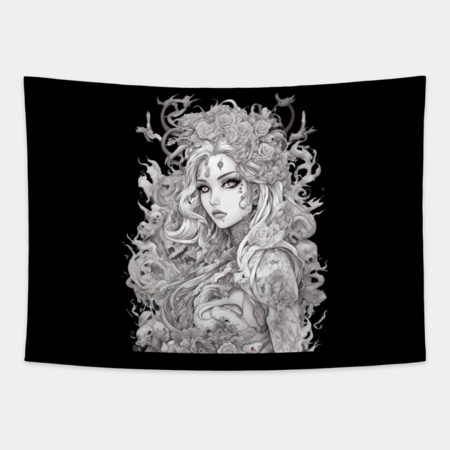 Zombie Tattoo Tapestry by animegirlnft