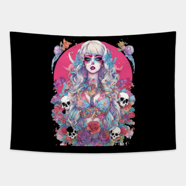 Zombie Devil Tapestry by animegirlnft
