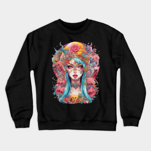 Zombie Face Crewneck Sweatshirt by animegirlnft