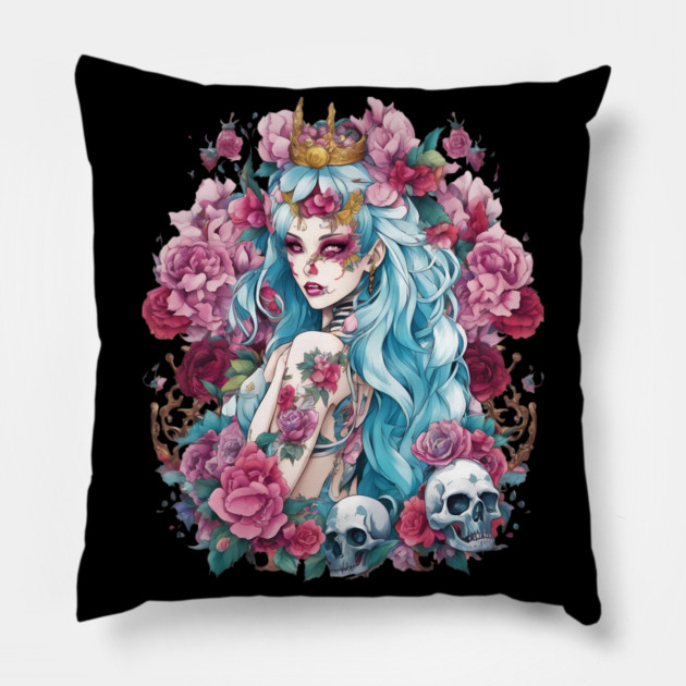 Zombie Girl Pillow by animegirlnft