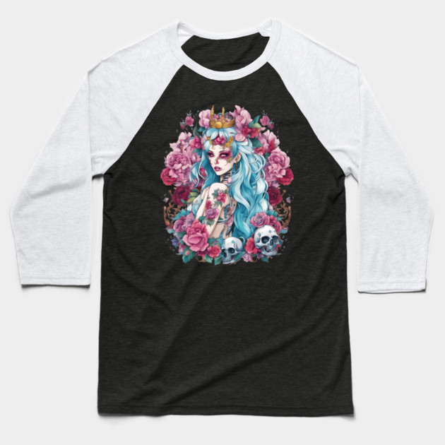Zombie Girl Baseball T-Shirt by animegirlnft
