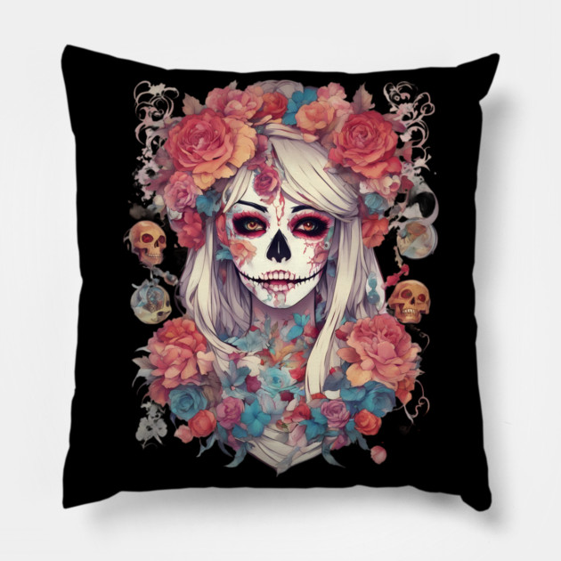 Day of the Dead Zombie Pillow by animegirlnft