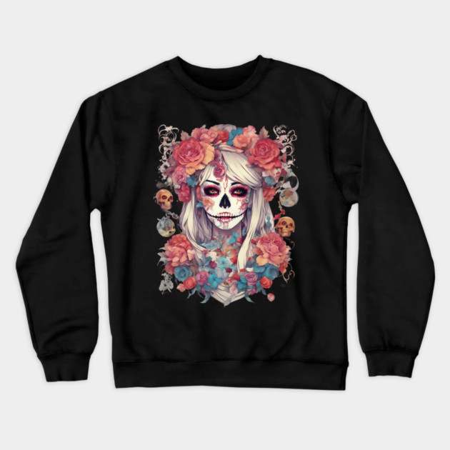 Day of the Dead Zombie Crewneck Sweatshirt by animegirlnft