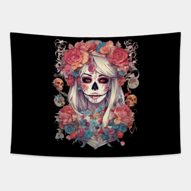 Day of the Dead Zombie Tapestry by animegirlnft