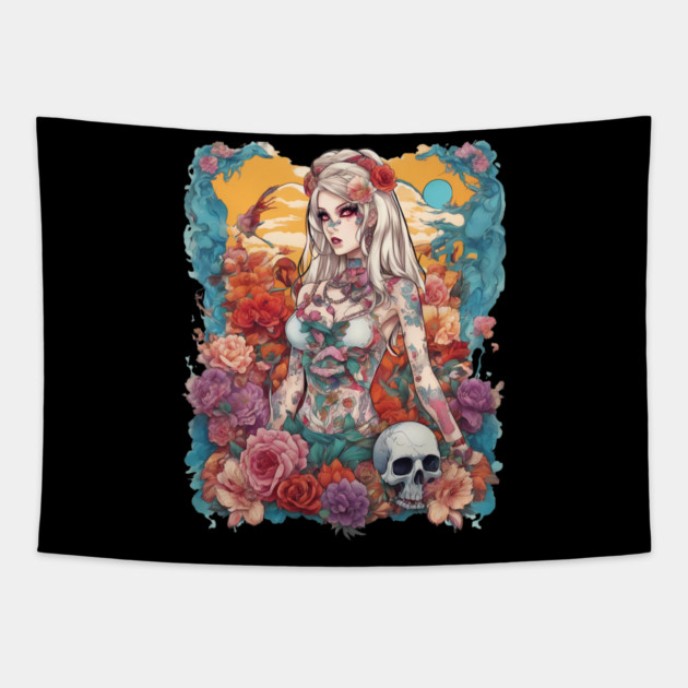 Zombie Anime Tapestry by animegirlnft