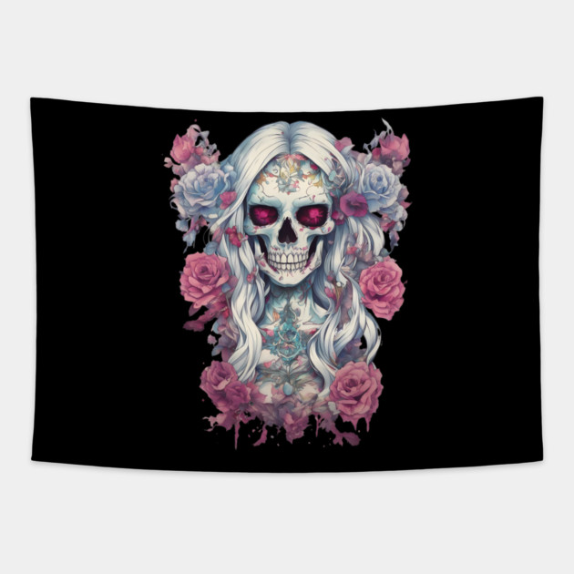 Skull Zombie Tapestry by animegirlnft