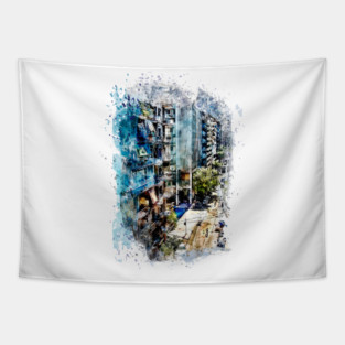 Athens watercolor art #athens Tapestry