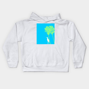 Heron and Palm Trees Kids Hoodie