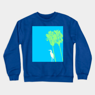 Heron and Palm Trees Crewneck Sweatshirt