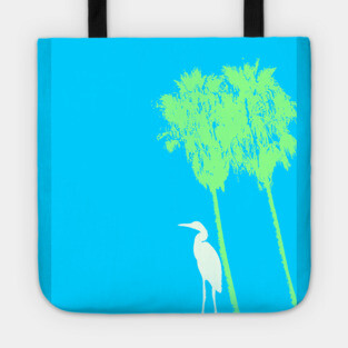 Heron and Palm Trees Tote