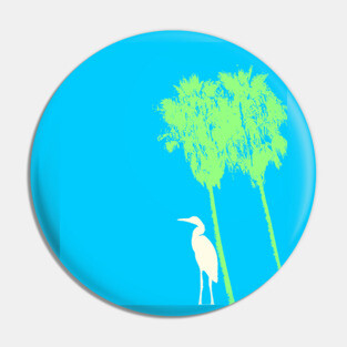Heron and Palm Trees Pin