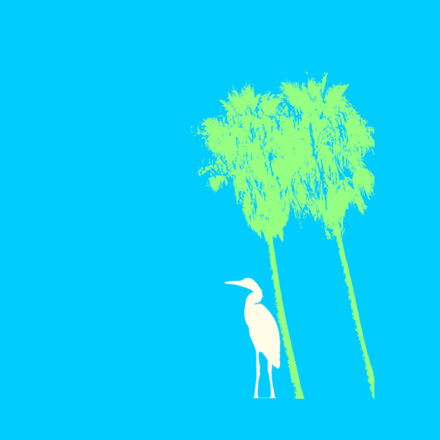 Heron and Palm Trees by DonWillisJrArt
