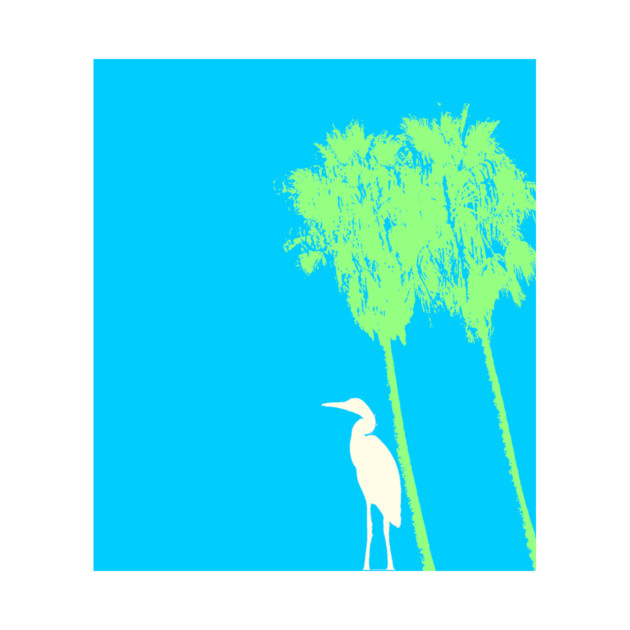 Heron and Palm Trees by DonWillisJrArt