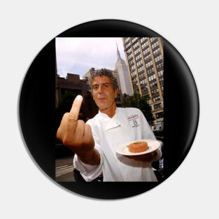 Anthony Bourdain middle finger Pin