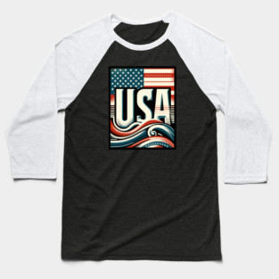 Usa flag vintage Baseball T-Shirt