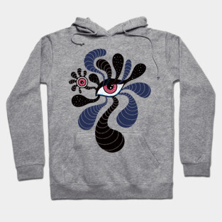 Psychedelic Hypnotic Art Creepy Double Pink Eye Hoodie