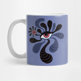 Psychedelic Hypnotic Art Creepy Double Pink Eye Mug