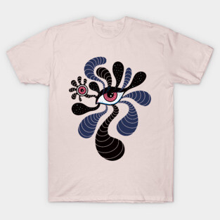 Psychedelic Hypnotic Art Creepy Double Pink Eye T-Shirt