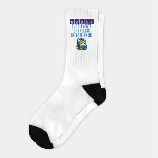 BOOKS: Elements of Endless Entertainment fun periodic design Socks by Luxinda