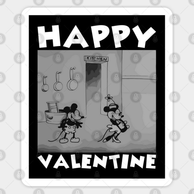 Steamboat Willie. Happy Valentine - 2 Sticker by Megadorim