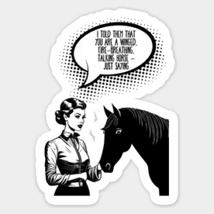 Fire Dragon Horse Girl Sticker