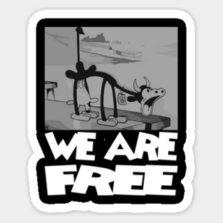 Steamboat Willie. We Are Free Sticker