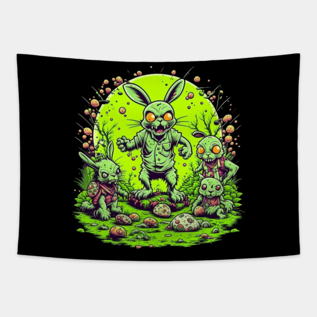Zombie Easter Bunny Tapestry by HolidayBug