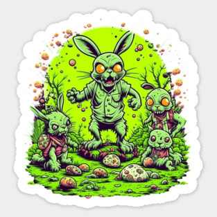 Zombie Easter Bunny Sticker