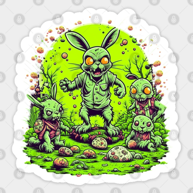 Zombie Easter Bunny Sticker by HolidayBug